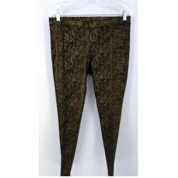 HUE Pants - Hue L Legging Pants Gold Black Snakeskin Print